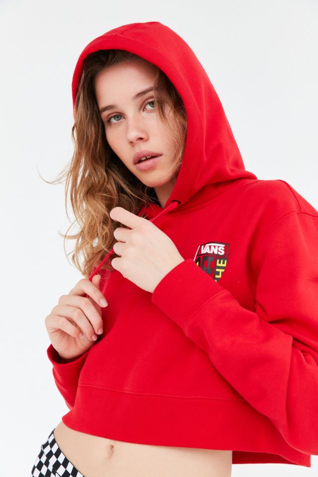 Red vans hoodie womens online