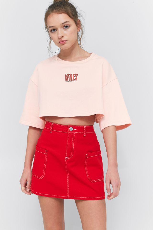 VFILES Pink Cropped T-Shirt #1