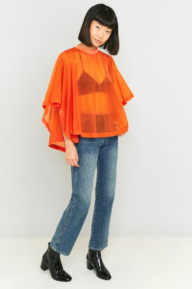 G.V.G.V. Naranja Sheer Flare Top #1