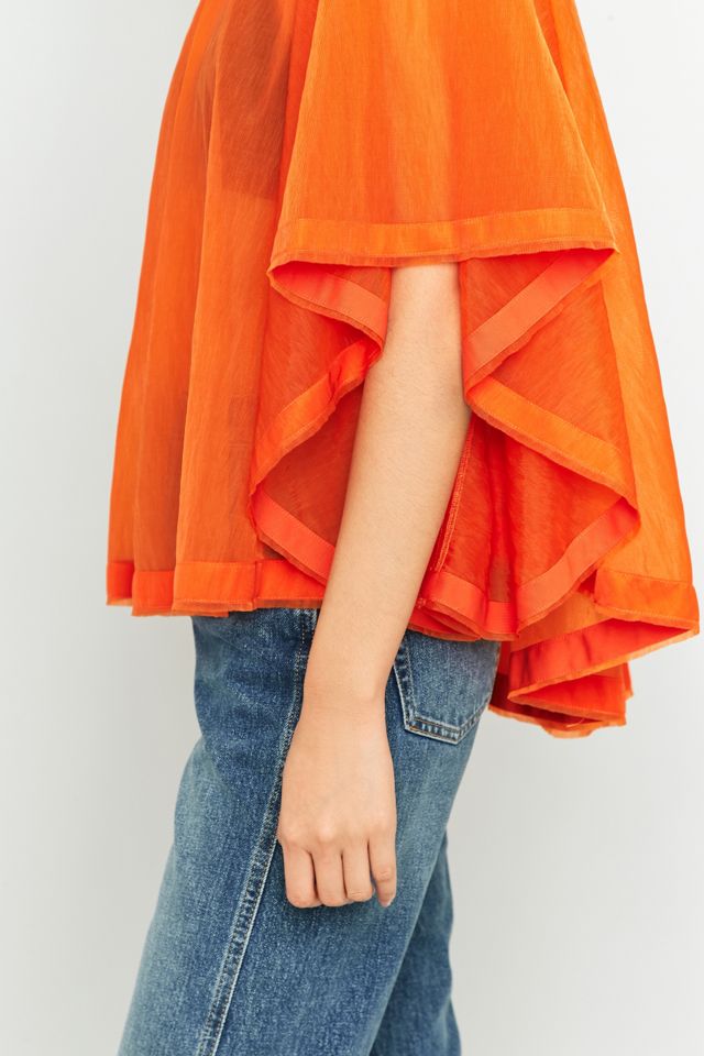 G.V.G.V. Naranja Sheer Flare Top #2