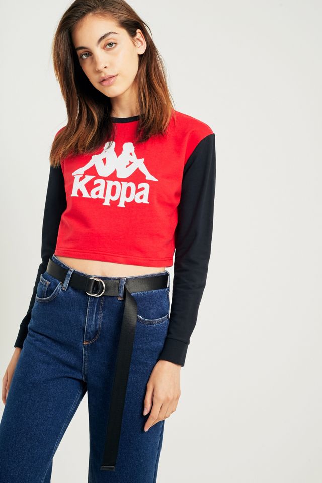 Kappa Red Colour-Block Long Sleeve T-Shirt | Urban Outfitters UK