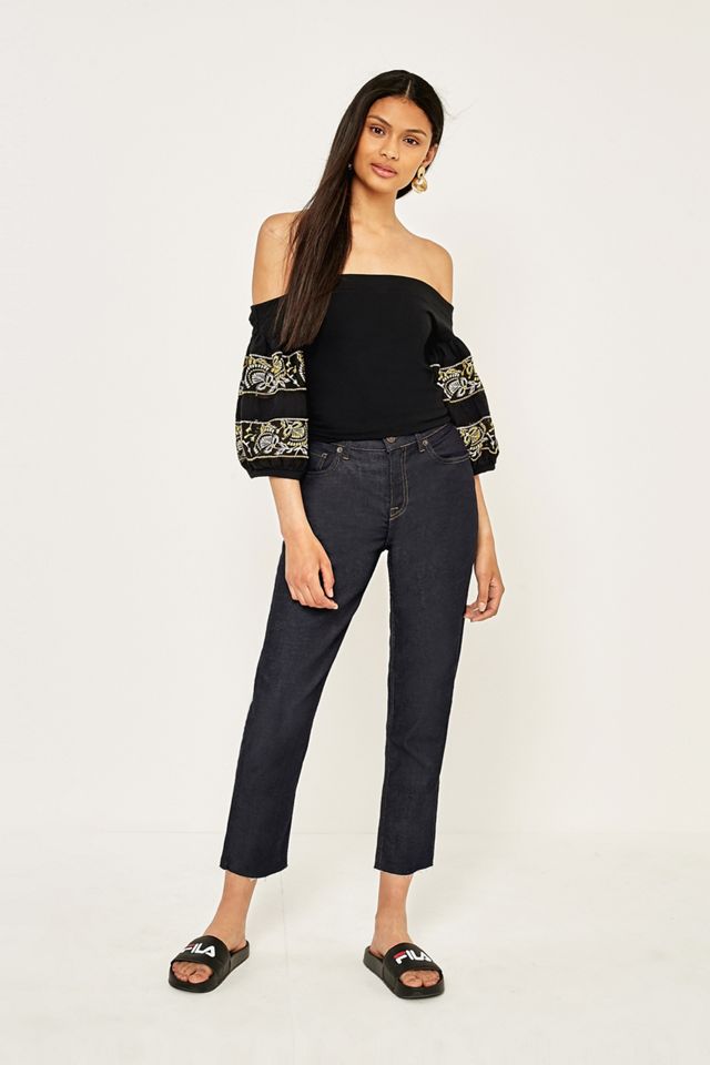 Free People Rock With It Off-the-Shoulder Ricamato Top #1