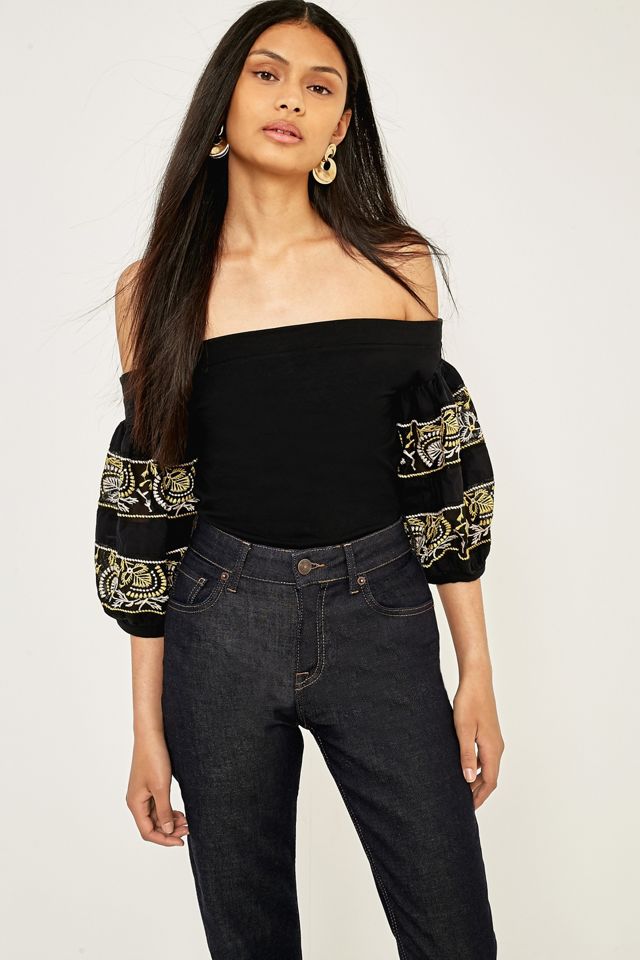 Free People Rock With It Off-the-Shoulder Ricamato Top #2