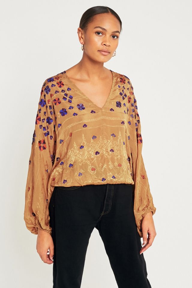 Free People Music In Time Top ricamato #2