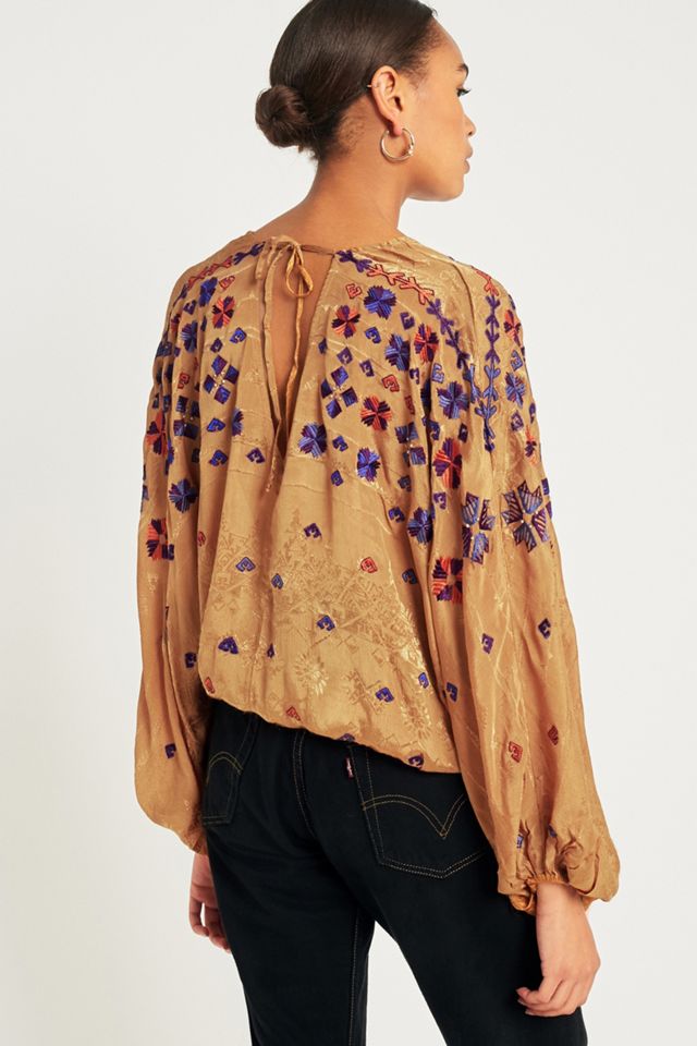 Free People Music In Time Top ricamato #5