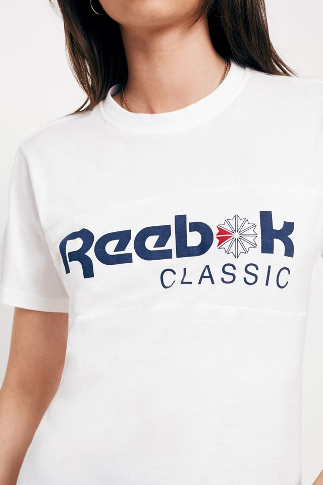 Reebok White Cropped Logo T-Shirt #4