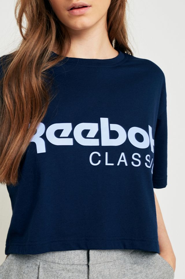 Reebok Classic Blue Cropped T-Shirt #2