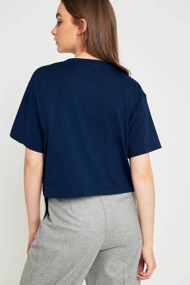 Reebok Classic Blue Cropped T-Shirt #3