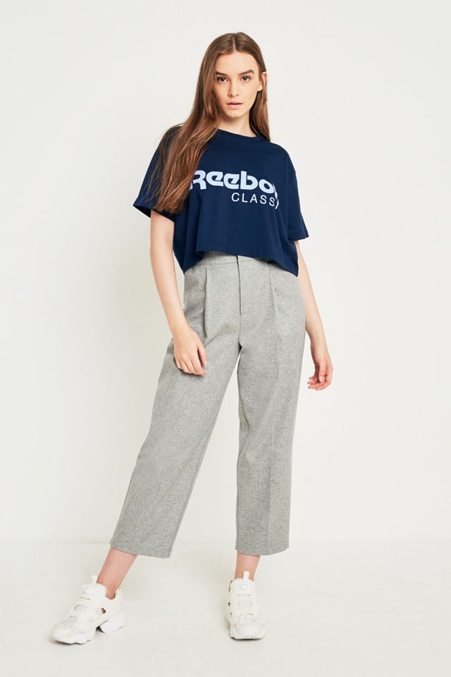 Reebok Classic Blue Cropped T-Shirt #5