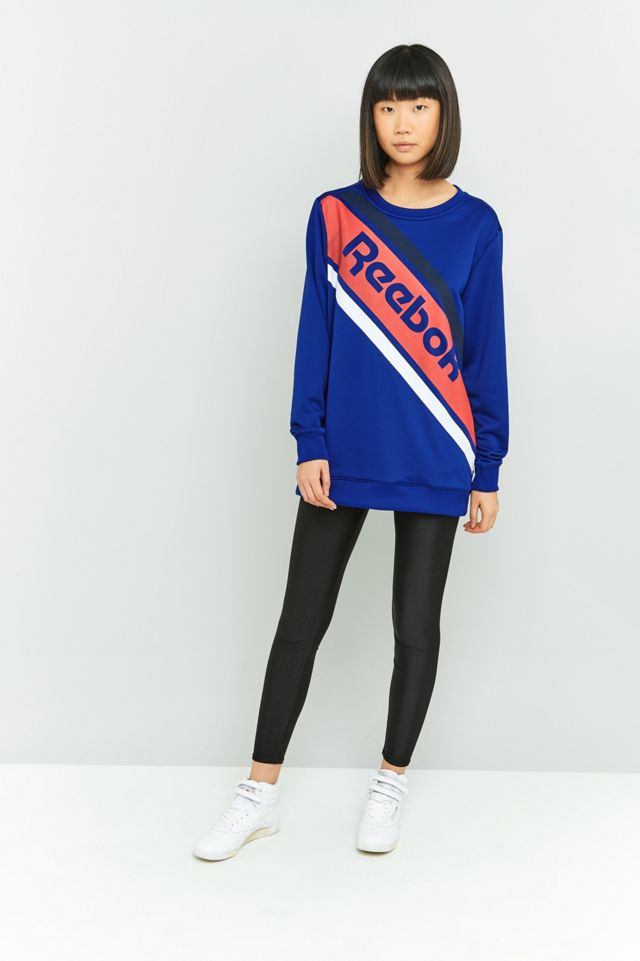 Reebok Blue Logo Stripe Sweatshirt #1