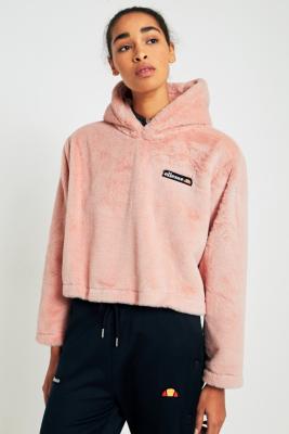 Ellesse Faux Fur Cropped Hoodie