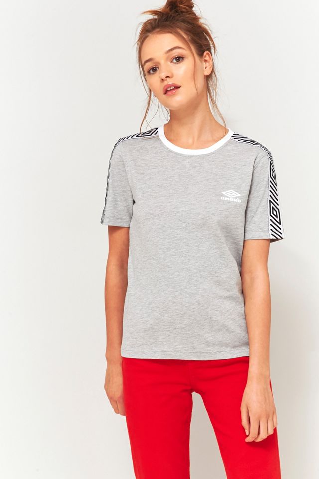 Umbro Retro Stripe Sleeve Grey T-Shirt #4