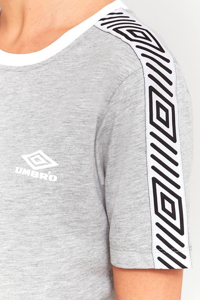 Umbro Retro Stripe Sleeve Grey T-Shirt #5