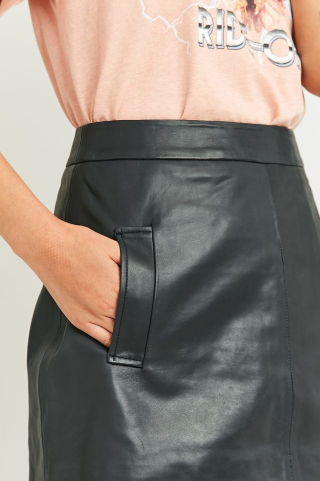 Urban Outfitters Black Leather Pelmet Mini Skirt #2