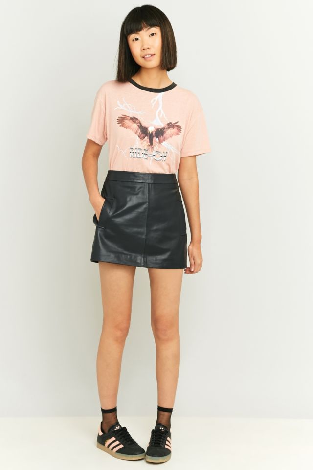 Urban Outfitters Black Leather Pelmet Mini Skirt Urban Outfitters UK