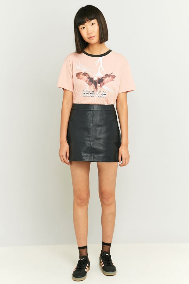 Urban Outfitters Black Leather Pelmet Mini Skirt #5