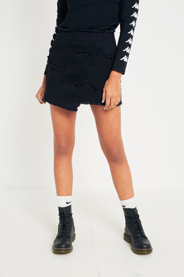 Light Before Dark Patchwork Asymmetrical Mini Skirt #1