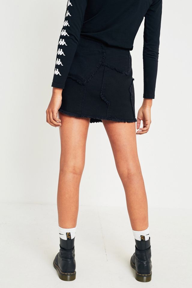 Light Before Dark Patchwork Asymmetrical Mini Skirt #4