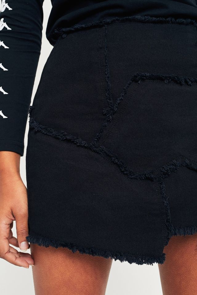 Light Before Dark Patchwork Asymmetrical Mini Skirt #5