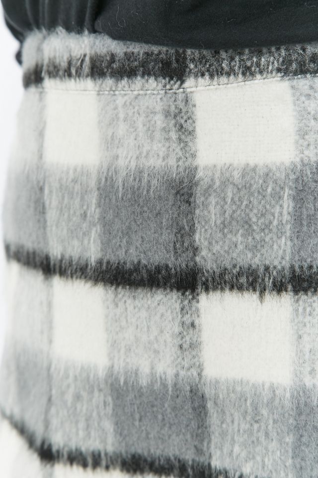 Urban Outfitters Fluffy Checked A-Line Mini Skirt #2