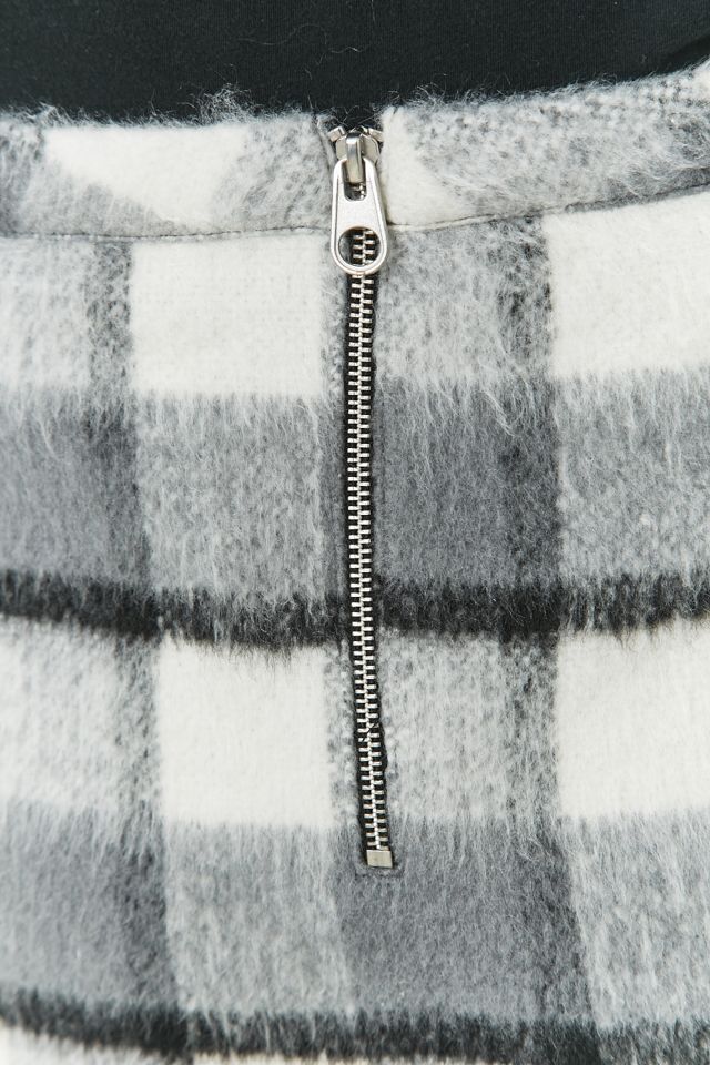 Urban Outfitters Fluffy Checked A-Line Mini Skirt #4