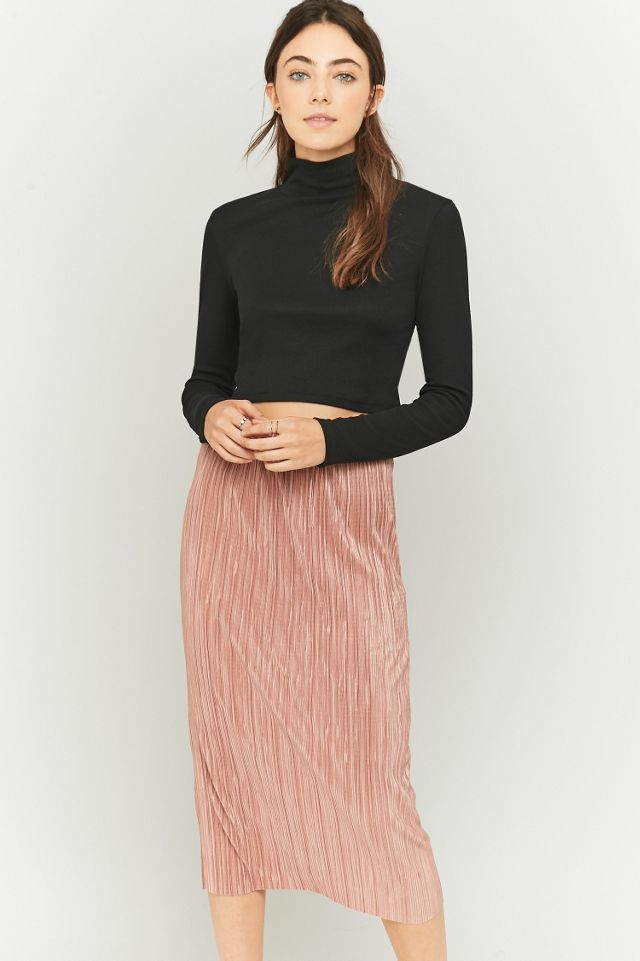 Light Before Dark Pleated Pink Midi Skirt #4