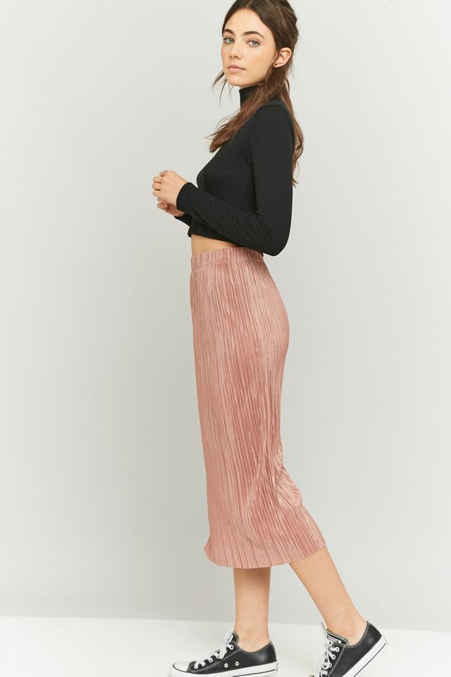 Light Before Dark Pleated Pink Midi Skirt #5