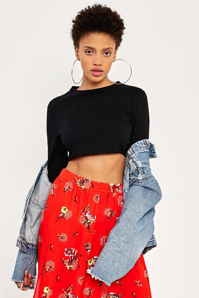 Pins & Needles Red Floral Midi Skirt #5