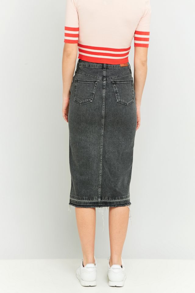 BDG - Jupe crayon midi Penn en jean noire #3