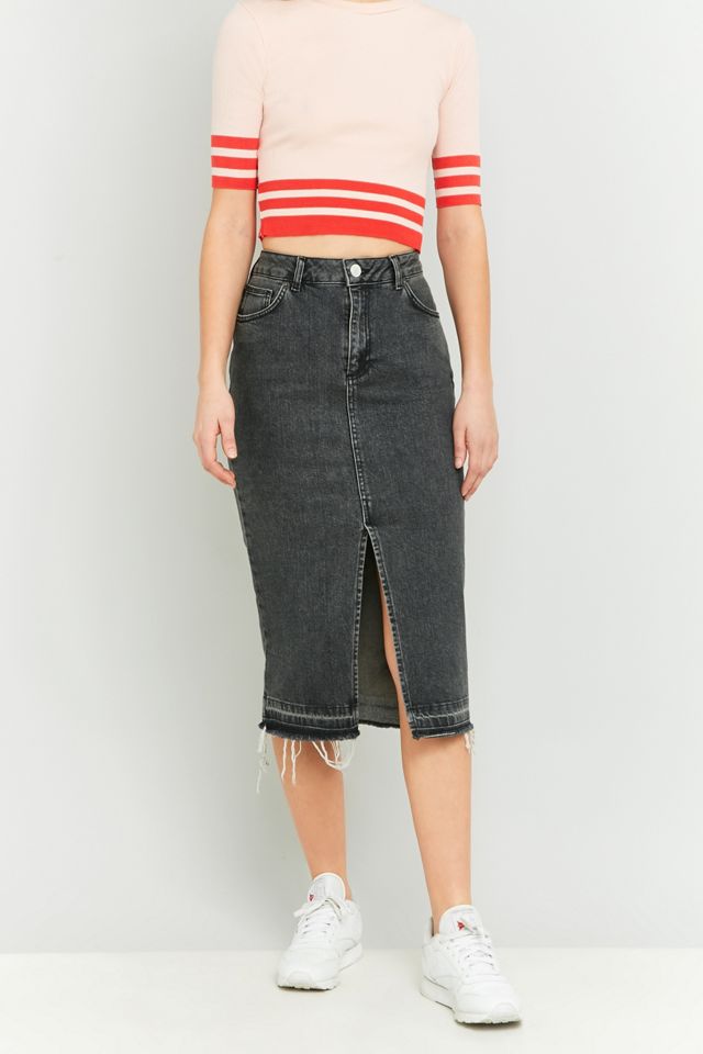 BDG - Jupe crayon midi Penn en jean noire #4
