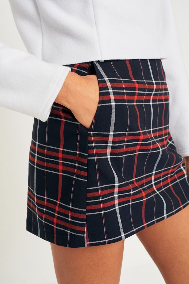 Light Before Dark Tartan Plaid Seamed Pocket Mini Skirt #3