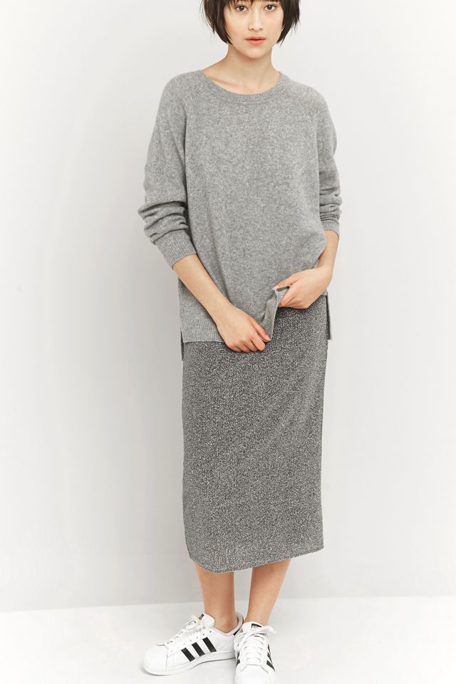Sparkle & Fade - Jupe midi en lurex argenté #1
