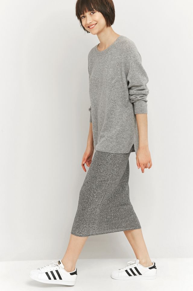 Sparkle & Fade - Jupe midi en lurex argenté #2