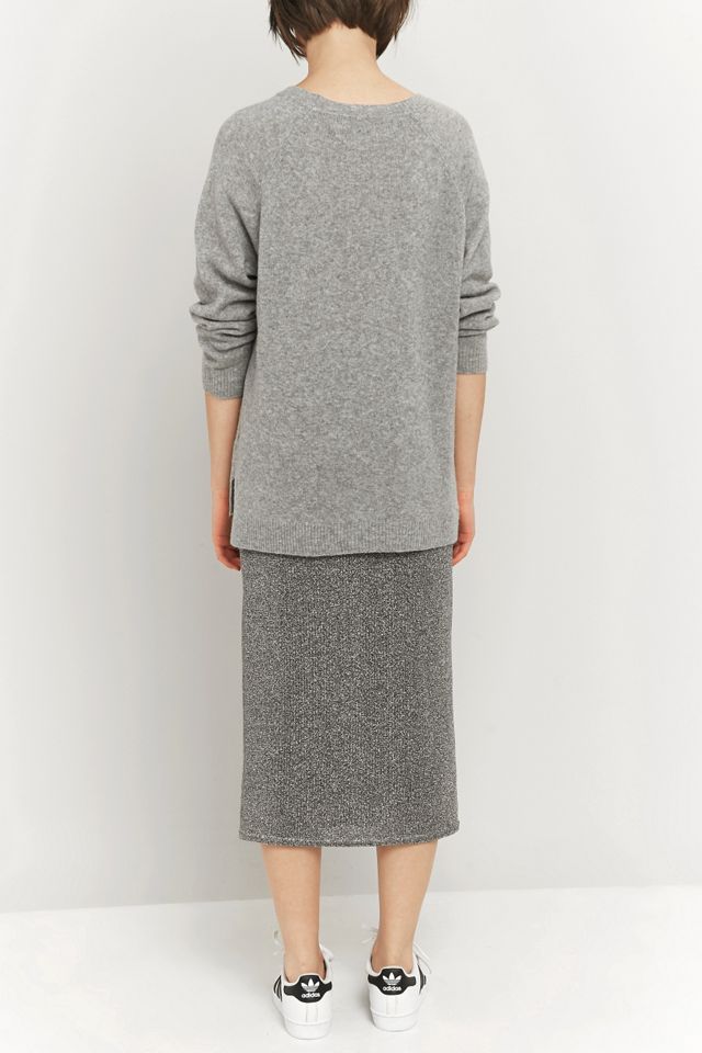 Sparkle & Fade - Jupe midi en lurex argenté #3