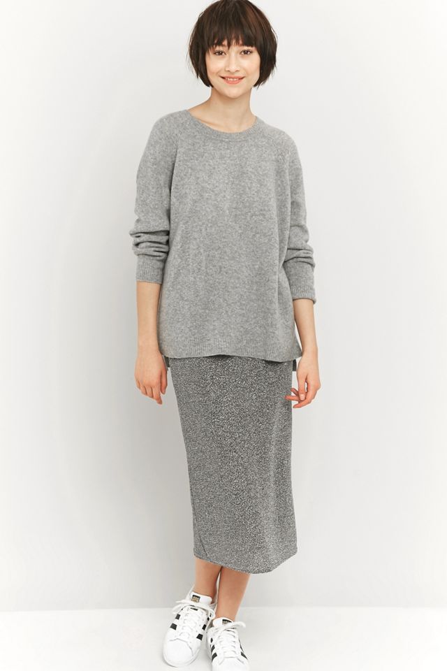 Sparkle & Fade - Jupe midi en lurex argenté #4