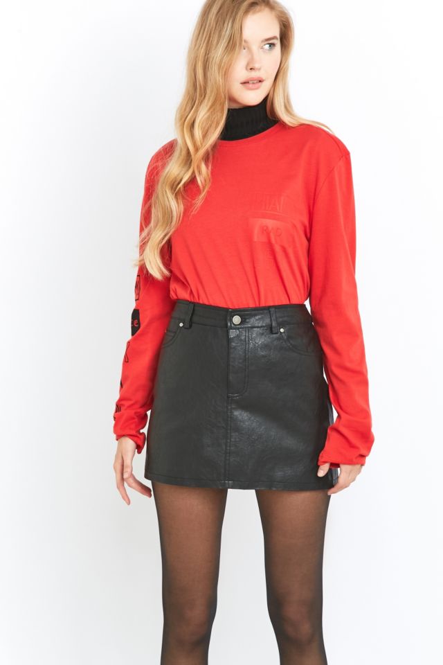 Faux leather skirt urban outfitters hotsell