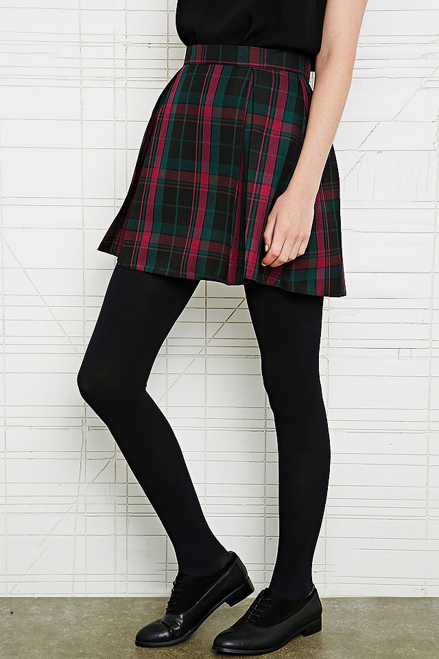 Cooperative Pleated Skirt in Tartan | Urban Outfitters UK