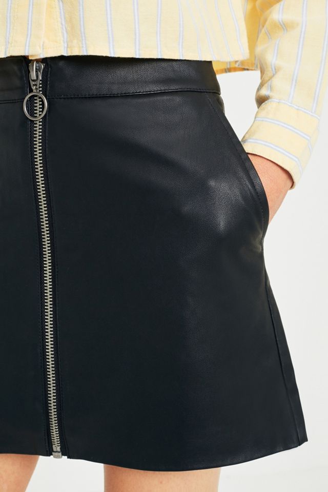 Urban Outfitters PU Zip-Front Skirt #2
