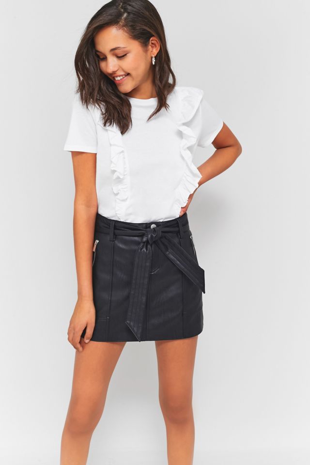Urban Outfitters PU Belted Biker Skirt #5