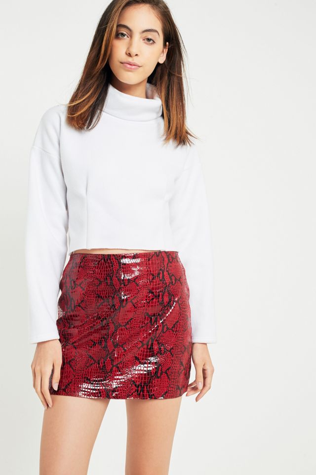 Light Before Dark Red Snakeskin Skirt #1