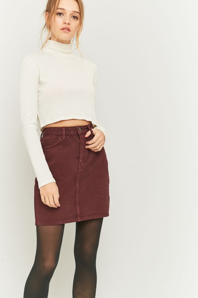 BDG Burgundy Denim Pencil Skirt #2
