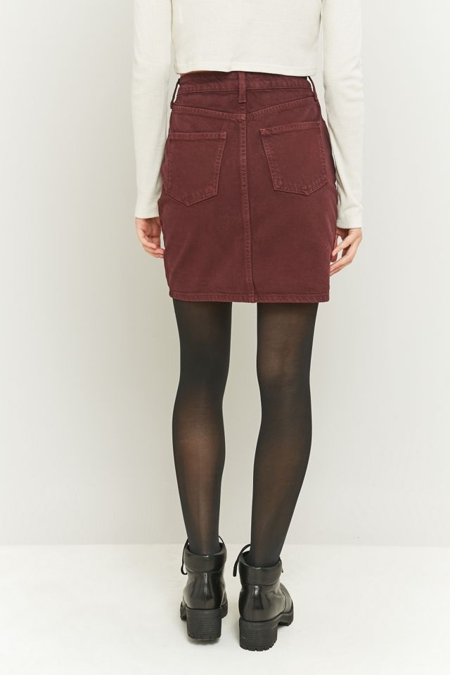 BDG Burgundy Denim Pencil Skirt #3