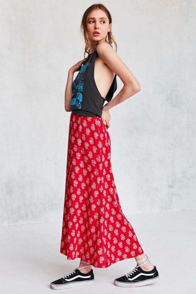 BOG Collective Printed Flute Hem Midi Skirt #2