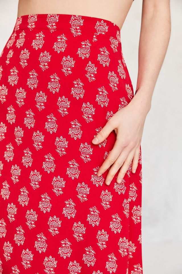 BOG Collective Printed Flute Hem Midi Skirt #5