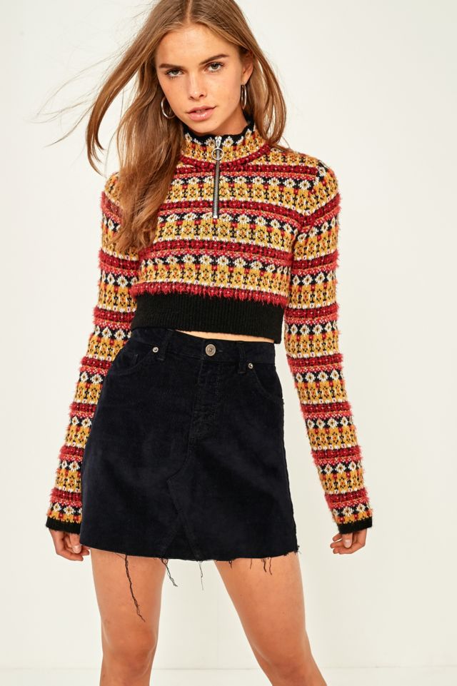 Black and gold corduroy skirt best sale