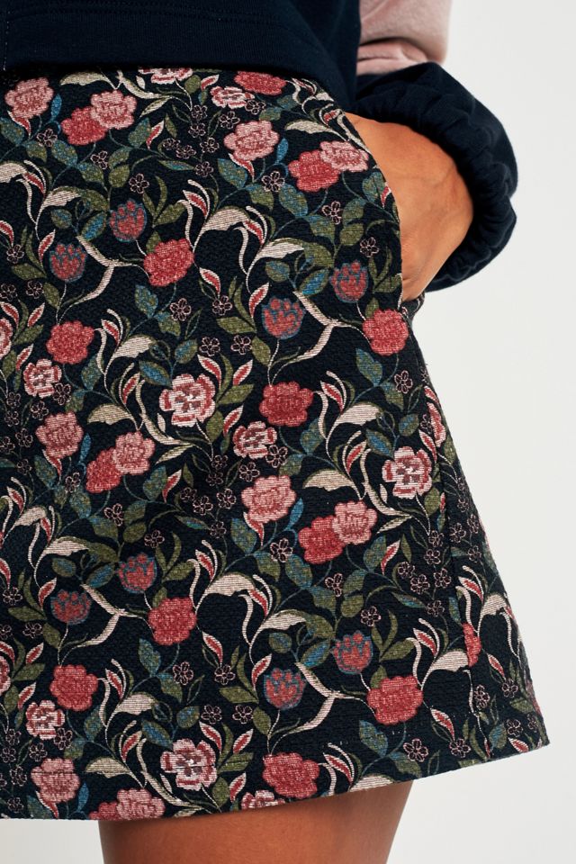 Urban Outfitters Floral Tapestry A-Line Mini Skirt #4