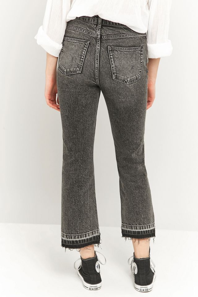 BDG Worn Black Cropped Kick Flare Jeans #3