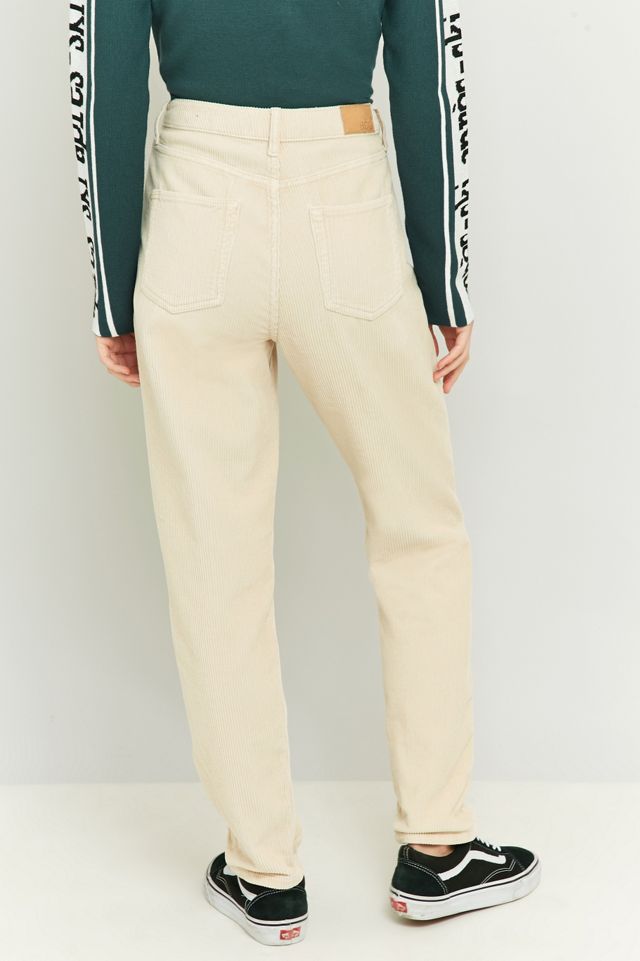 Pantalon Beige Pantalon Mom Fit Pana Pantalones Mom Slouchy De