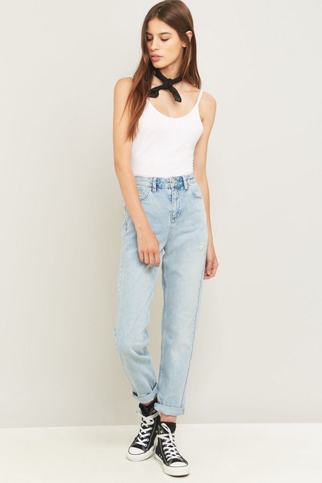 BDG Bleached Indigo Mom Jeans #4