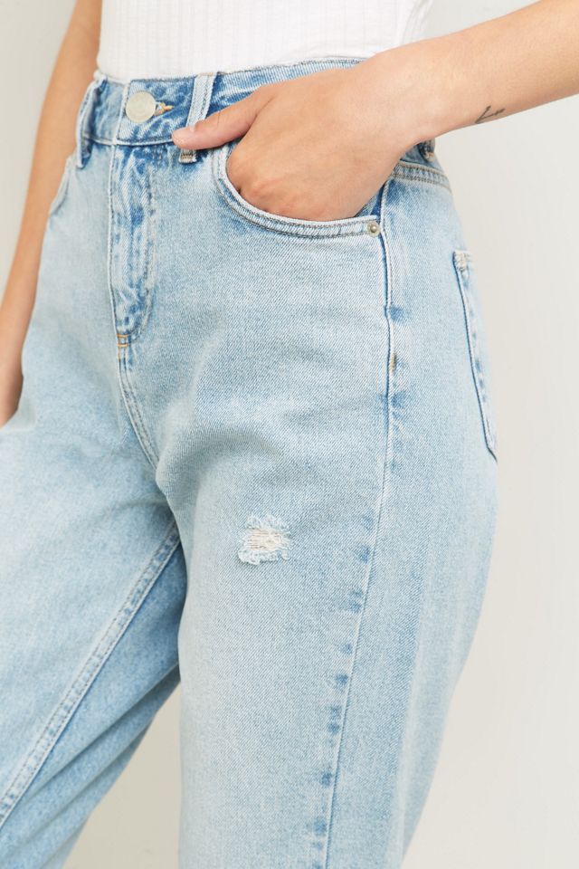 BDG Bleached Indigo Mom Jeans #5